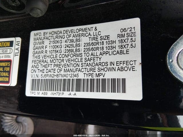 2021 HONDA CR-V AWD EX-L 9