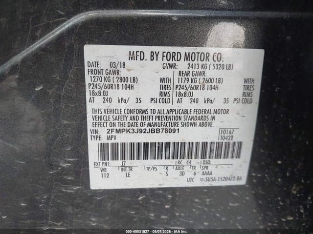 2018 FORD EDGE SEL 9