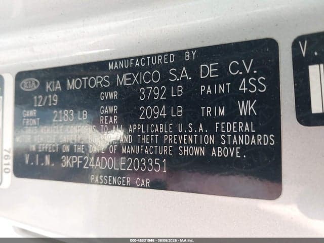 2020 KIA FORTE LXS 9