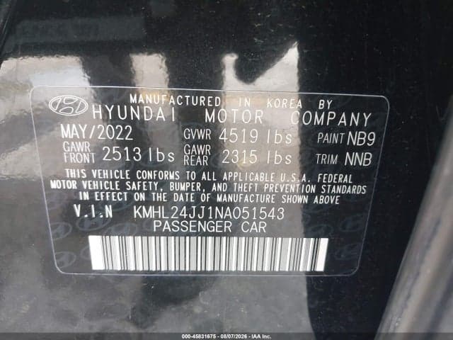 2022 HYUNDAI SONATA HYBRID BLUE 9