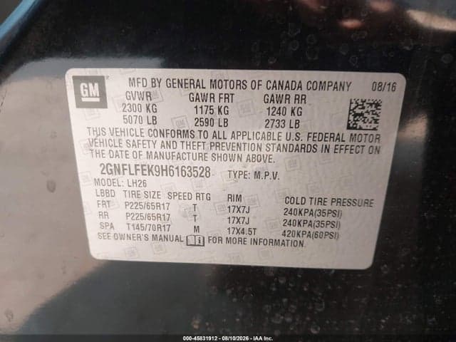2017 CHEVROLET EQUINOX LT 9