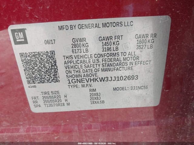 2018 CHEVROLET TRAVERSE LT LEATHER 9