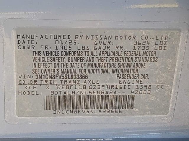 2025 NISSAN VERSA 1.6 SR 9