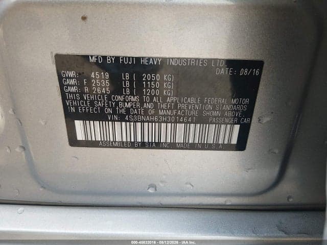 2017 SUBARU LEGACY 2.5I PREMIUM 9