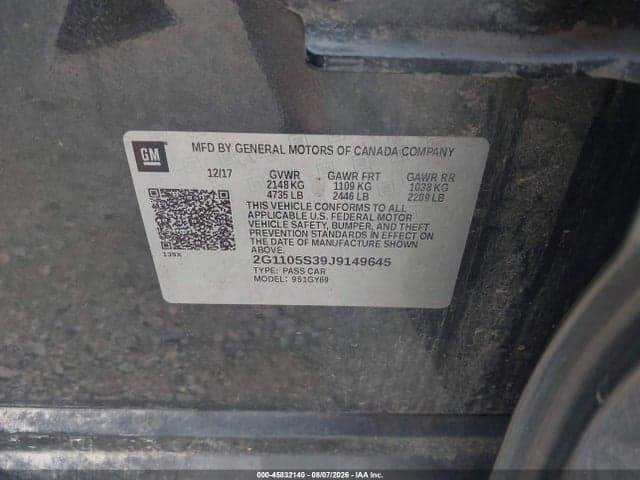 2018 CHEVROLET IMPALA 1LT 9