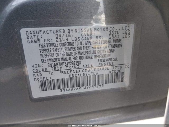 2018 NISSAN SENTRA SV 9