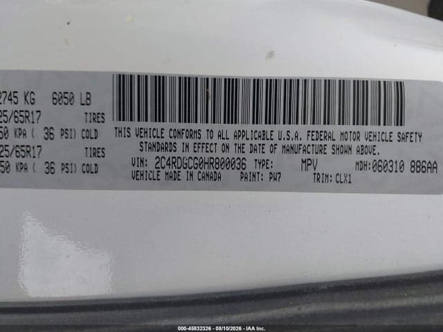2017 DODGE GRAND CARAVAN SXT 9