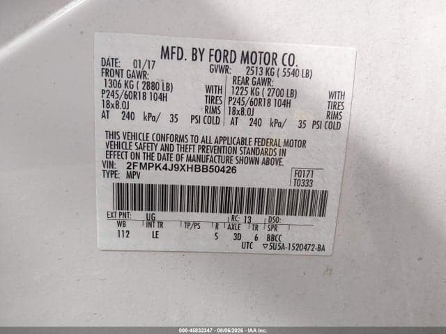 2017 FORD EDGE SEL 9