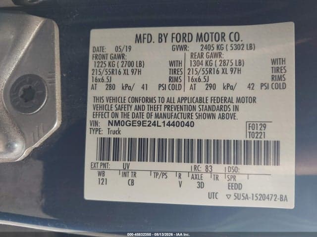 2020 FORD TRANSIT CONNECT 9