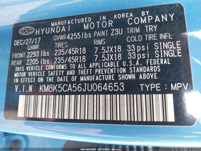 2018 HYUNDAI KONA ULTIMATE 9