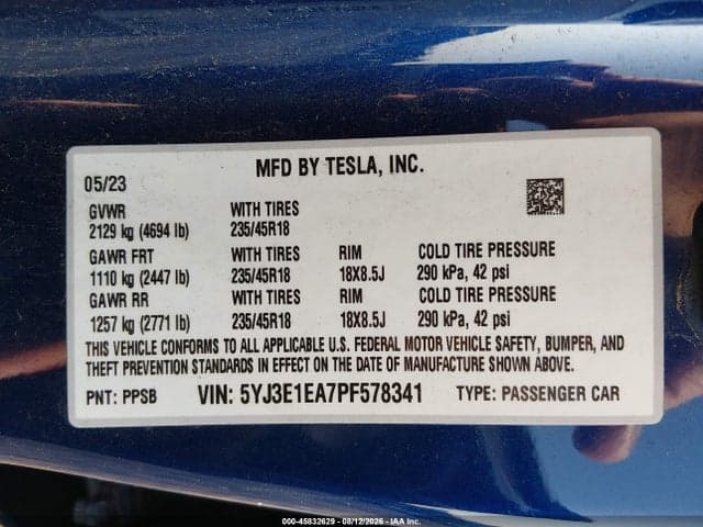2023 TESLA MODEL 3 REAR-WHEEL DRIVE 9