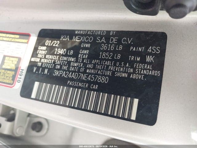 2022 KIA RIO S 9