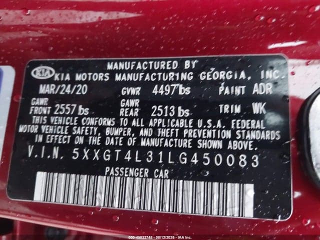 2020 KIA OPTIMA S 9