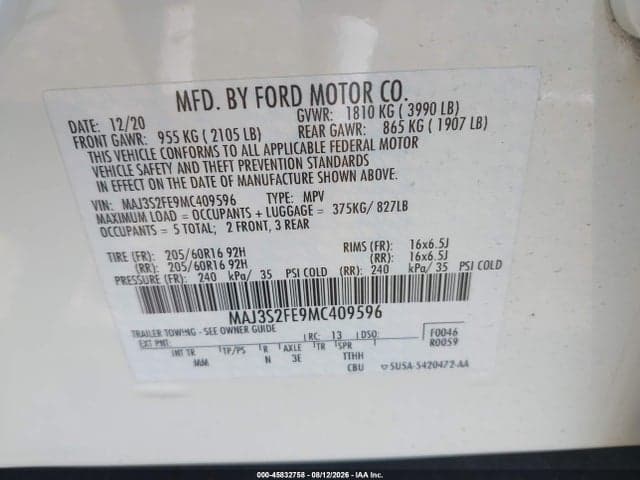 2021 FORD ECOSPORT S 9