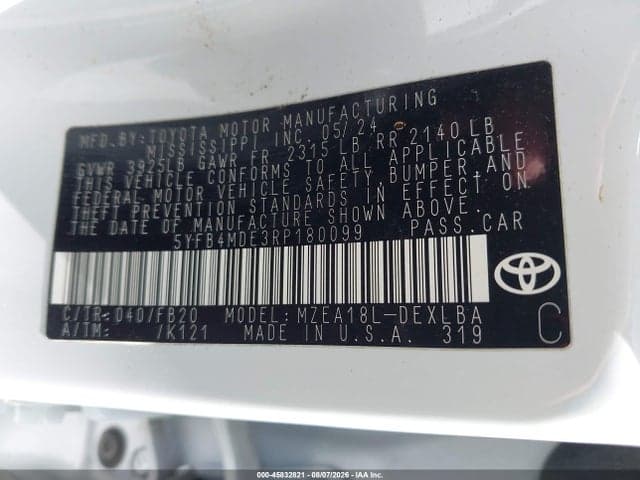 2024 TOYOTA COROLLA LE 9