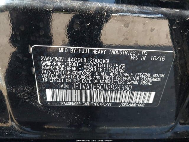 2017 SUBARU WRX PREMIUM 9