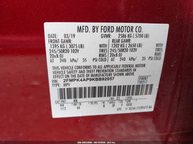 2019 FORD EDGE ST 9
