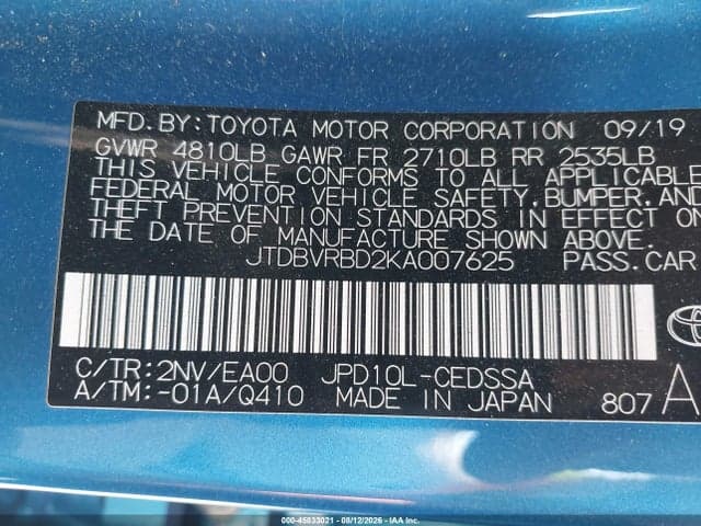 2019 TOYOTA MIRAI 9