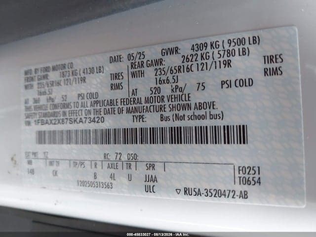 2025 FORD TRANSIT-350 PASSENGER VAN XLT 9
