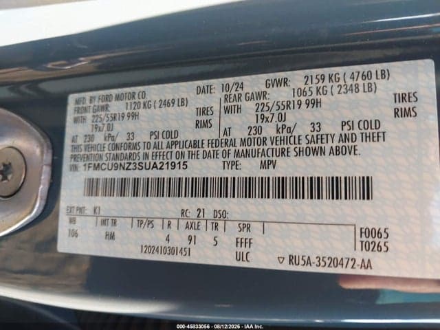 2025 FORD ESCAPE ST-LINE SELECT 9