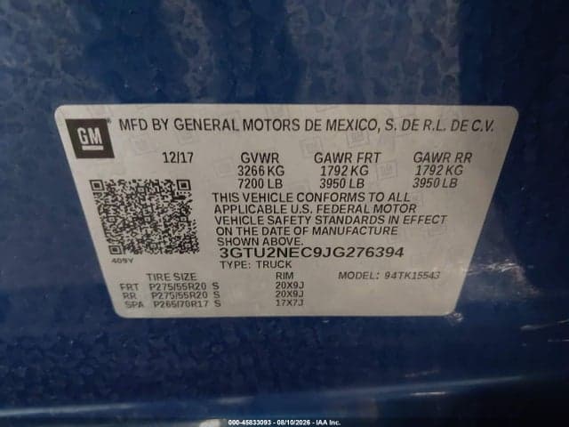 2018 GMC SIERRA 1500 SLT 9