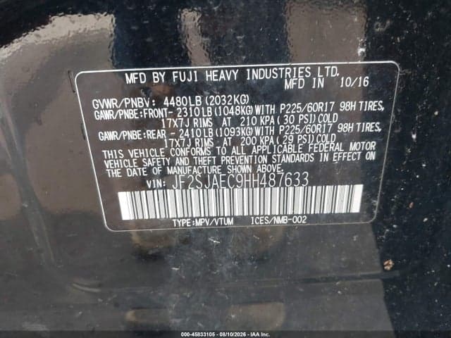 2017 SUBARU FORESTER 2.5I PREMIUM 9
