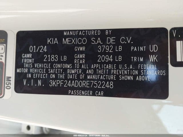2024 KIA FORTE LX 9