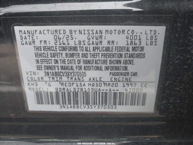 2025 NISSAN SENTRA SV 9