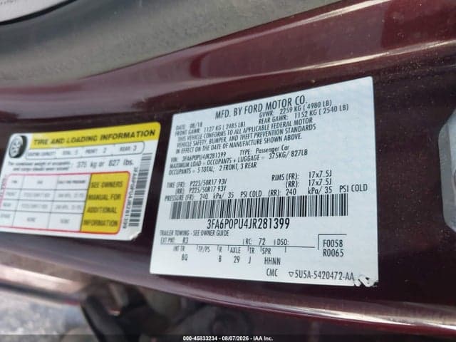 2018 FORD FUSION ENERGI SE LUXURY 9