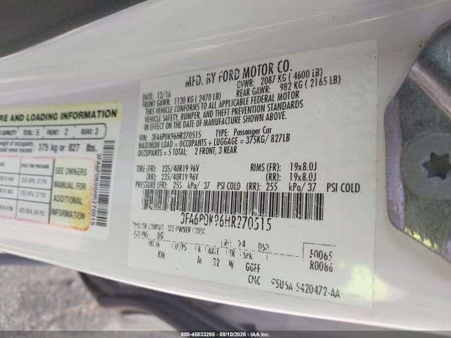 2017 FORD FUSION TITANIUM 9