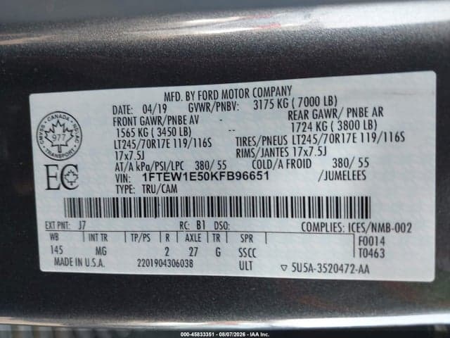 2019 FORD F-150 XLT 9