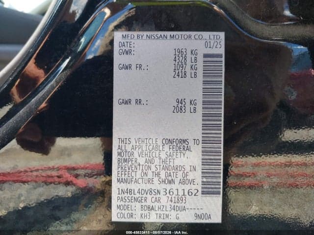 2025 NISSAN ALTIMA SV FWD 9
