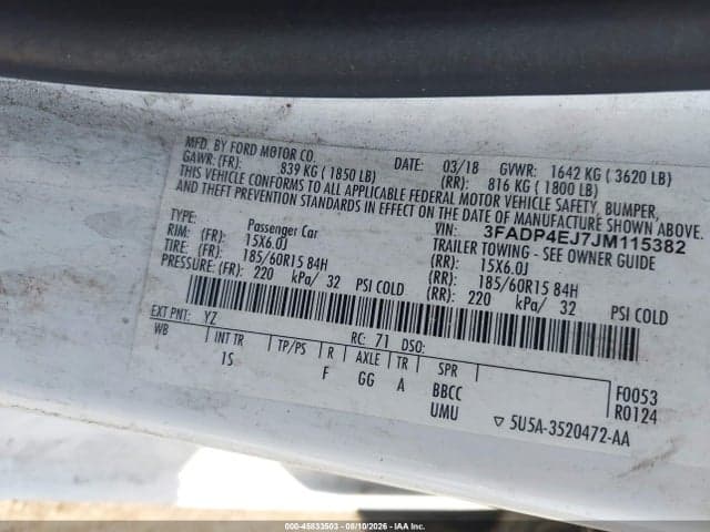 2018 FORD FIESTA SE 9