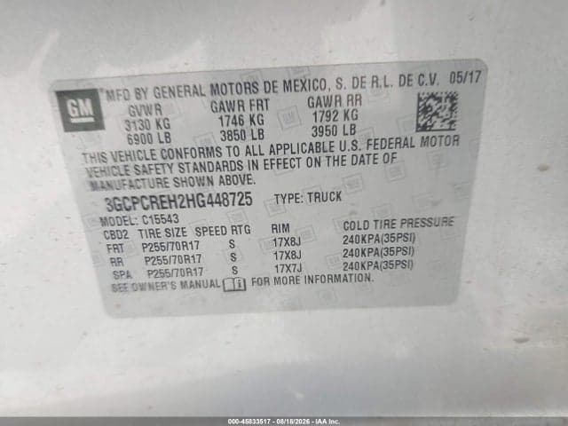 2017 CHEVROLET SILVERADO 1500 LT 9