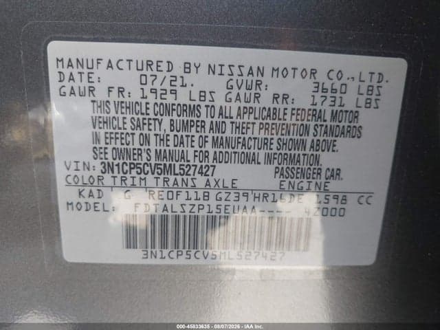 2021 NISSAN KICKS SV XTRONIC CVT 9