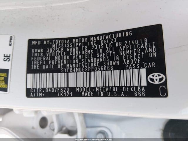 2023 TOYOTA COROLLA LE 9