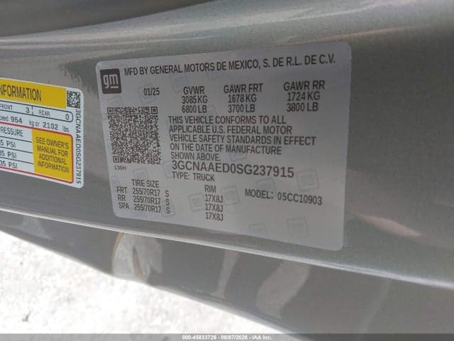 2025 CHEVROLET SILVERADO 1500 2WD LONG BED WT 9
