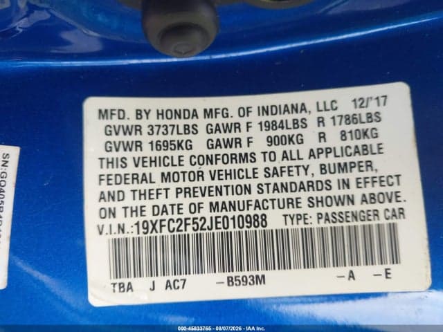 2018 HONDA CIVIC LX 9