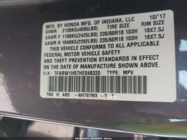 2017 HONDA CR-V EX 9