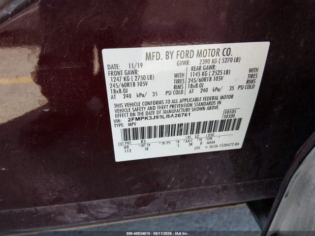 2020 FORD EDGE SEL 9