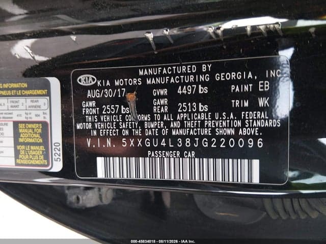 2018 KIA OPTIMA EX 4