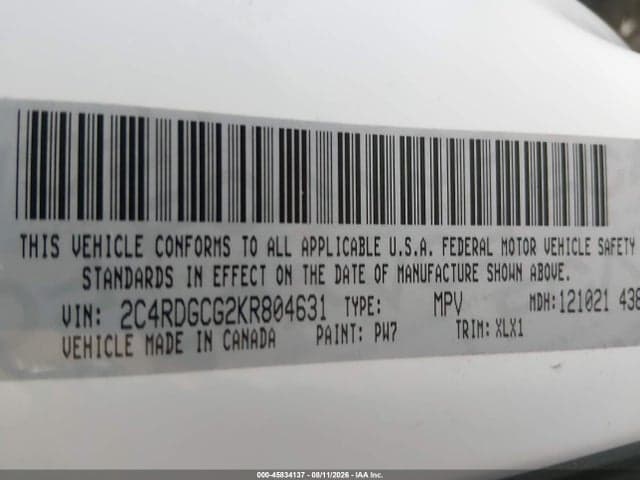 2019 DODGE GRAND CARAVAN SXT 9
