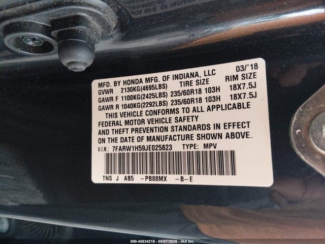 2018 HONDA CR-V EX 9