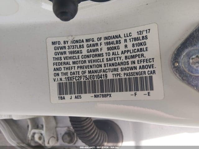 2018 HONDA CIVIC EX 9