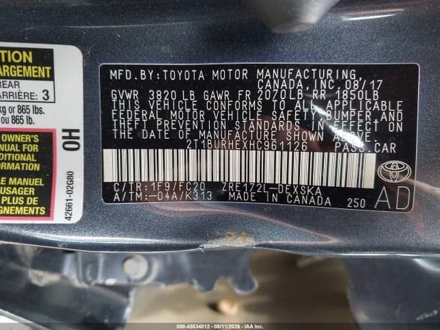 2017 TOYOTA COROLLA SE 9