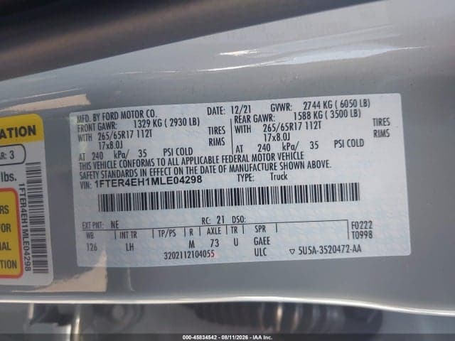2021 FORD RANGER XLT 9