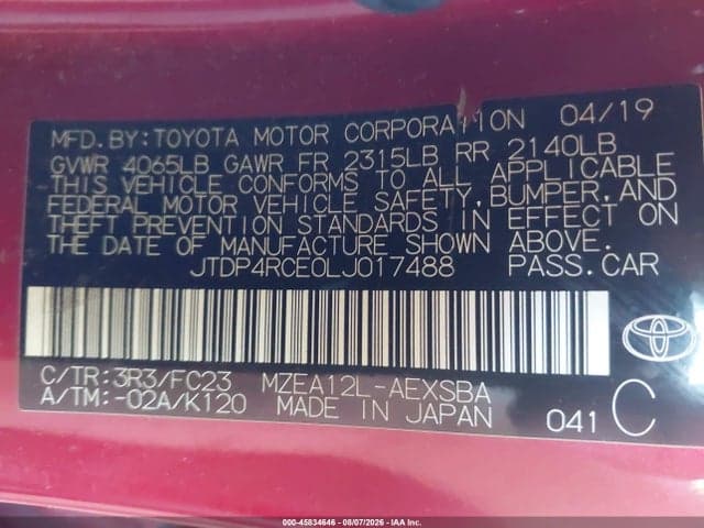 2020 TOYOTA COROLLA SE 9