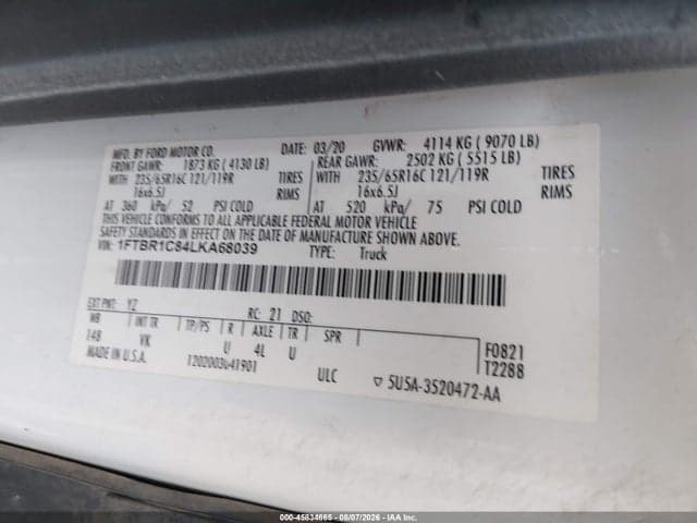 2020 FORD TRANSIT-250 9