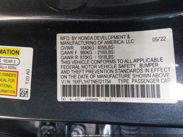 2022 HONDA CIVIC EX-L 9