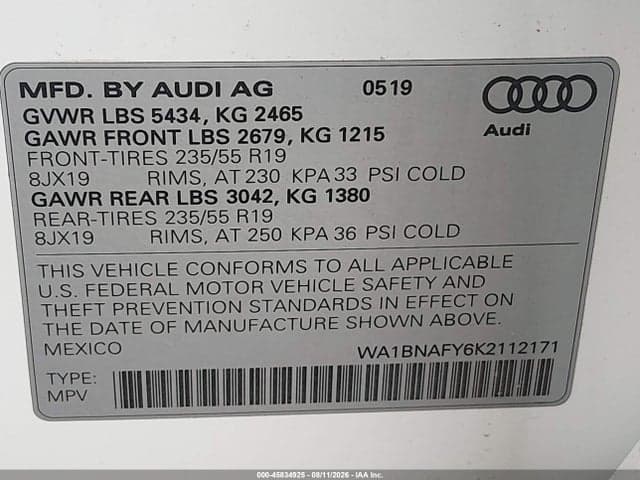 2019 AUDI Q5 45 PREMIUM 9